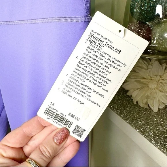 Lululemon Wunder Train High Rise Tights Athletic Leggings Dark Lavender 14 NWT - Picture 9 of 10